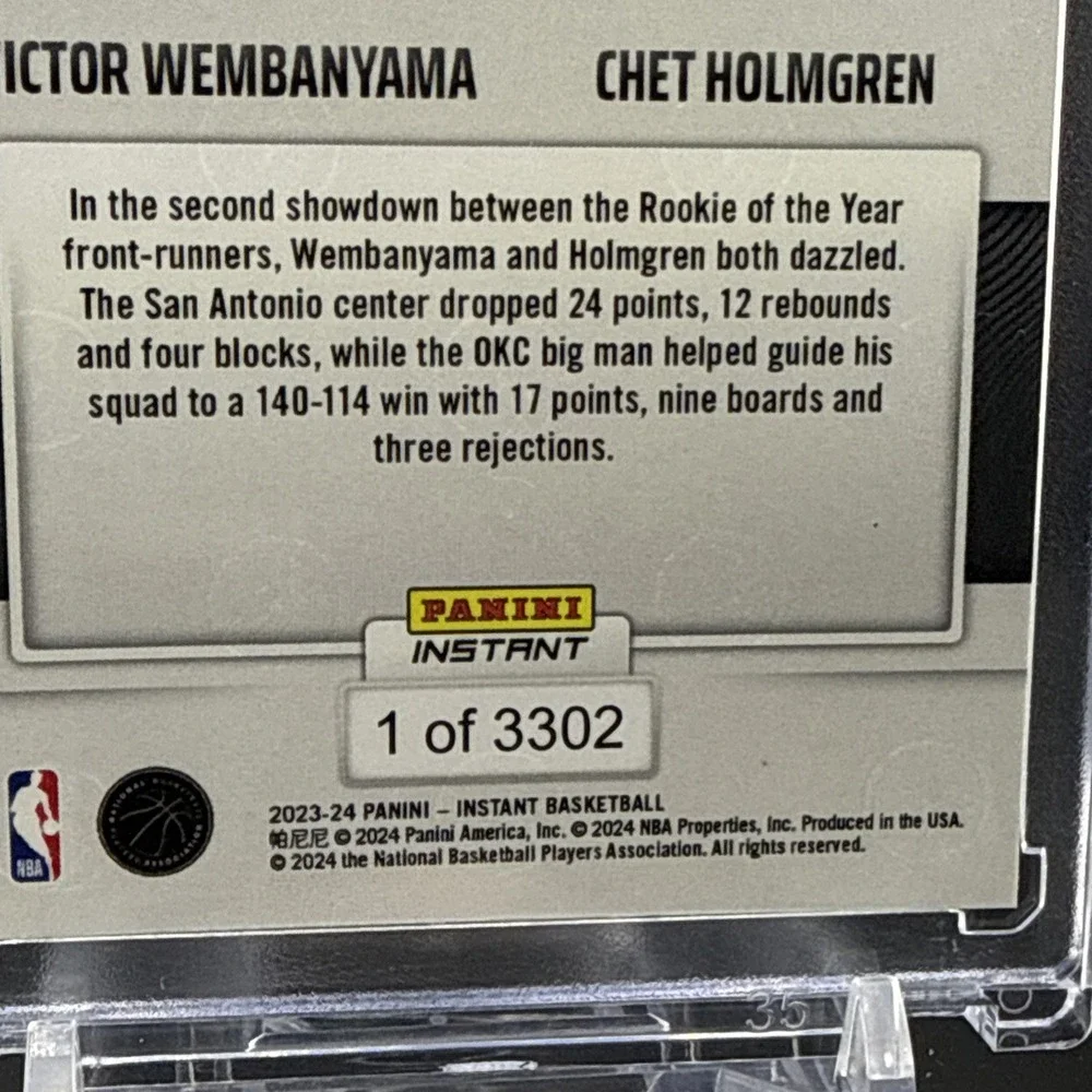 2023-24 Panini Instant /3302 #277- Wembanyama & Holmgren RC